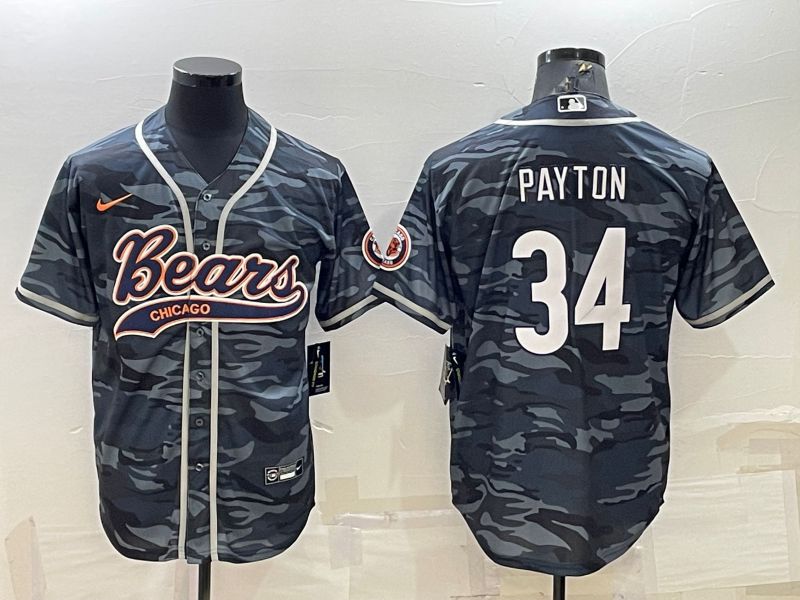 Men Chicago Bears #34 Payton Camo 2022 Nike Co branded NFL Jersey
